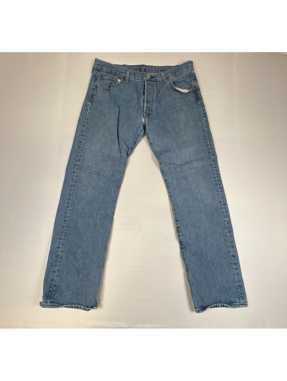 Levi's 501 Original Fit Jeans Men 35x32 Light Wash Button Fly Classic Denim